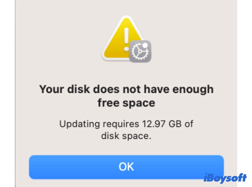 pas assez d'espace pour installer macOS Sonoma
