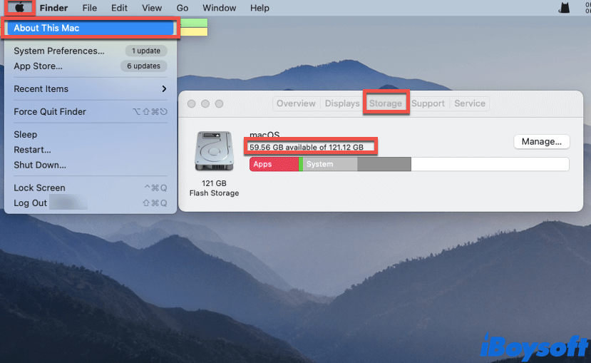 check free disk space on Mac