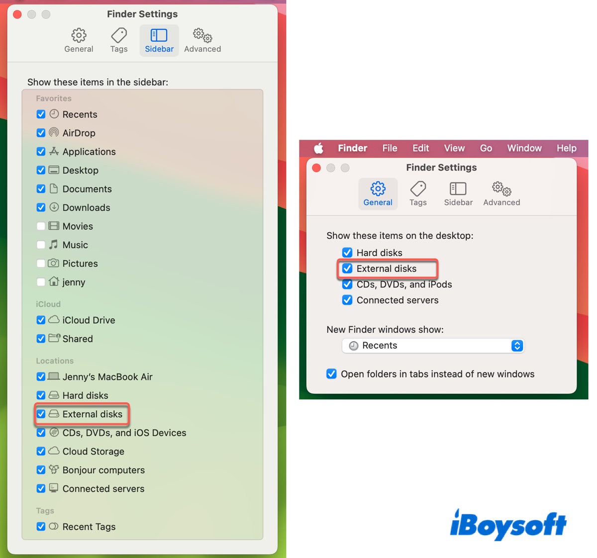 Alterar configurações do Finder para mostrar as unidades NTFS no desktop ou na barra lateral