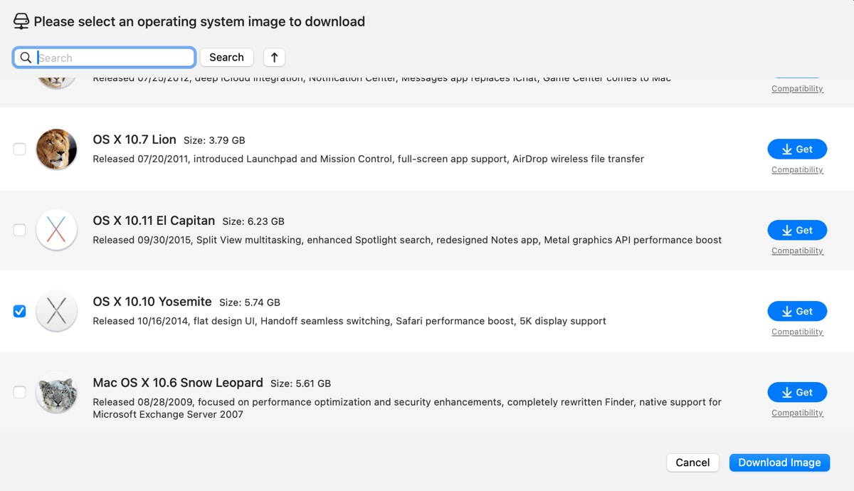 Télécharger le fichier DMG de Yosemite