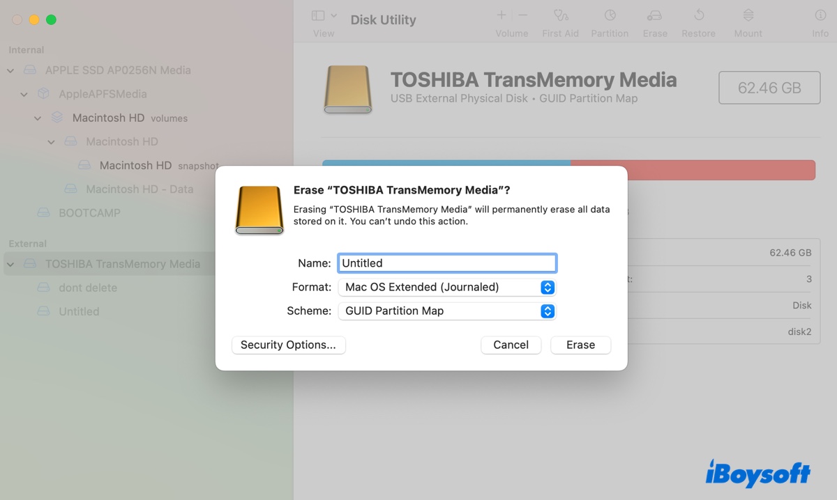 Formatar unidade para USB inicializável Yosemite