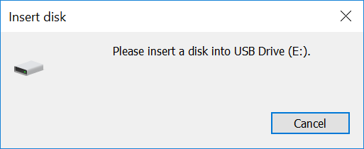 Fix Please insert a disk into USB Drive