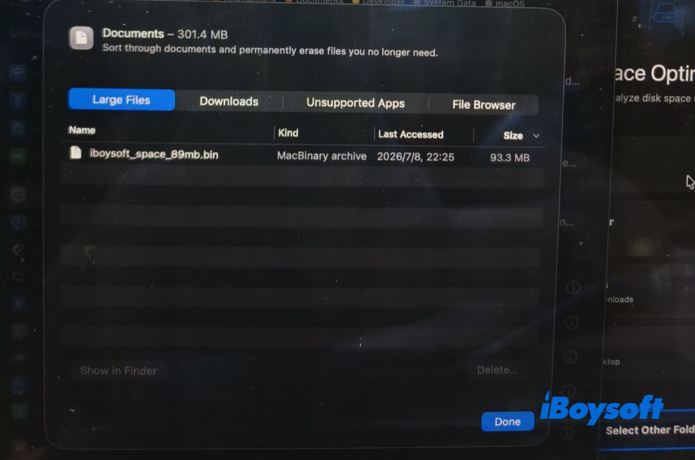 Large files under Documents