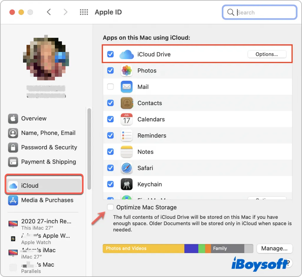 Disable Optimize Mac Storage for iCloud Drive to clean purgeable space