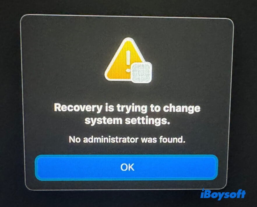 Recovery is trying to change system settings