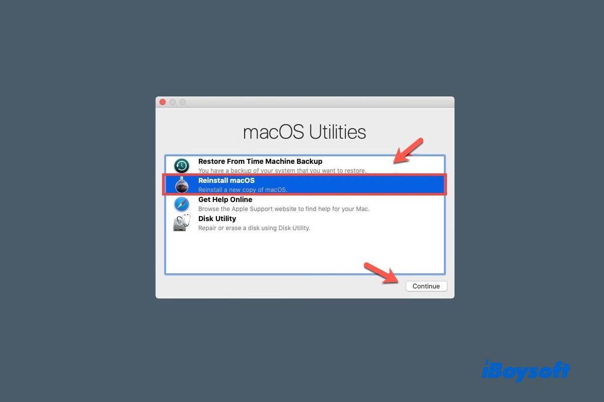 reinstall macOS in Recovery