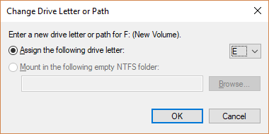 Change drive letter on Windows