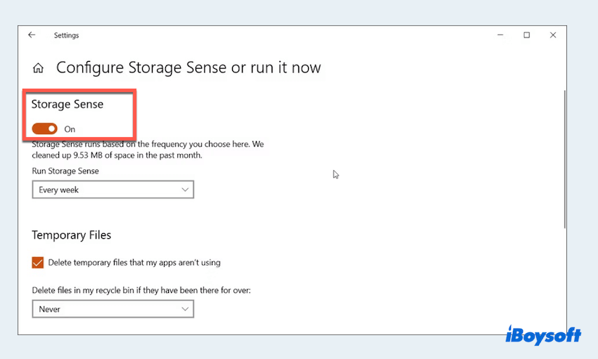 Clean junk files by Storage Sense