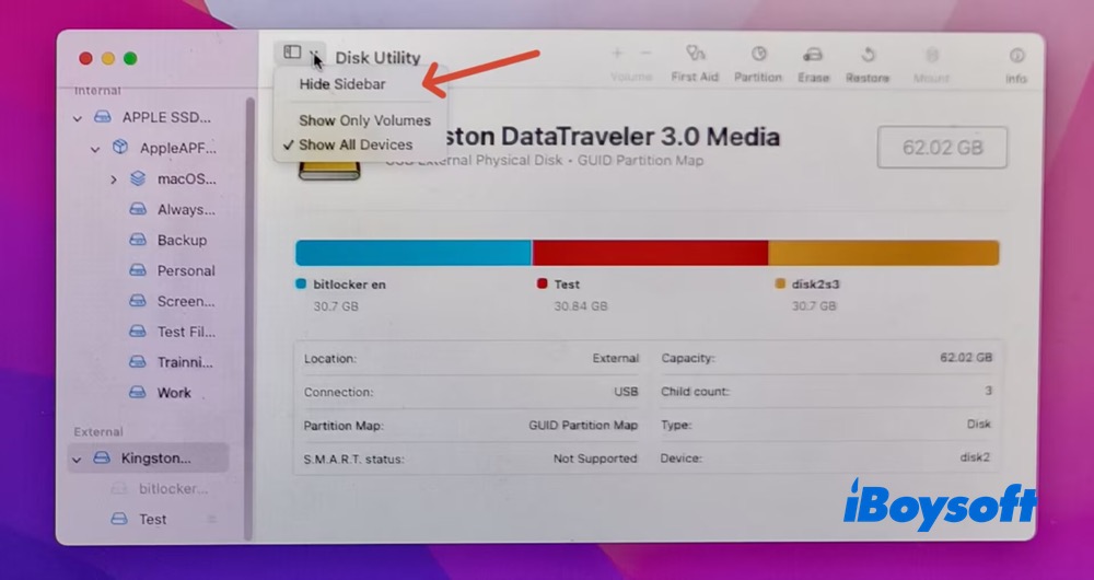 Show all devices on Disk Utility
