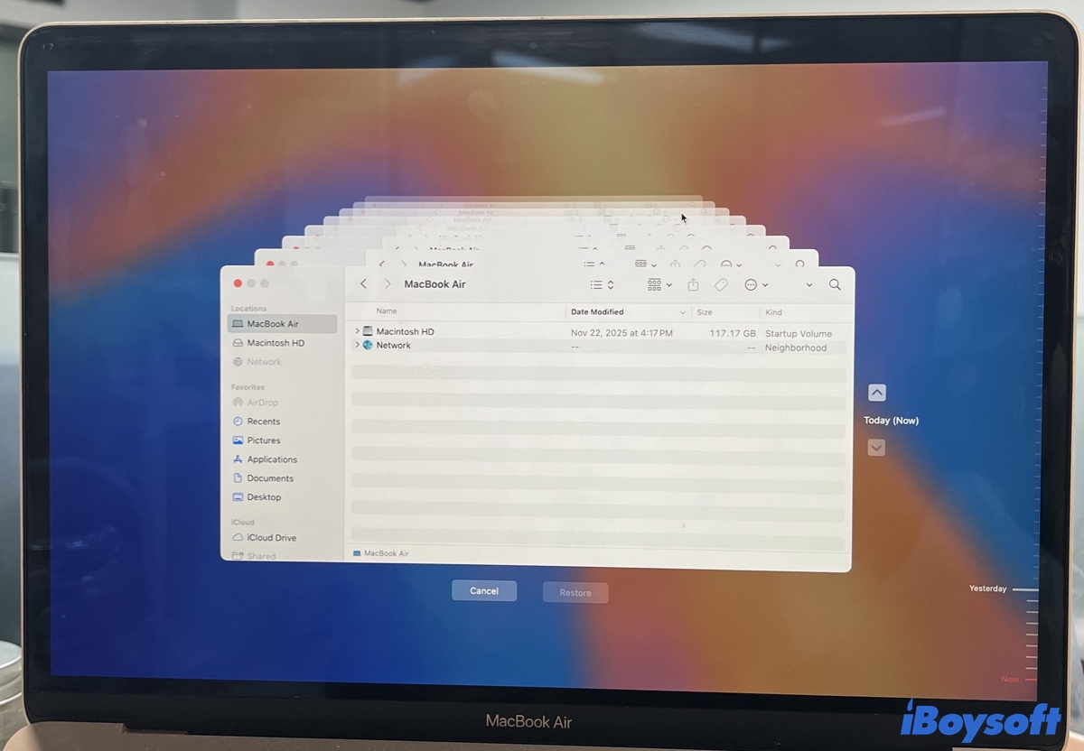 Restore files from Time Machine