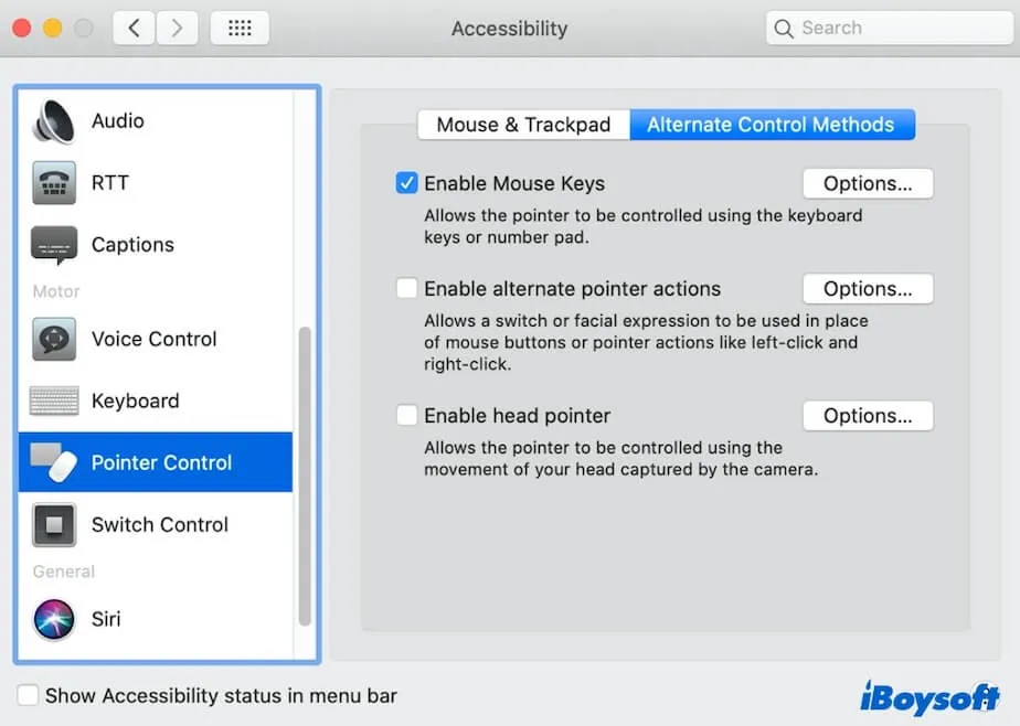 set right click on Mac in Accessibility