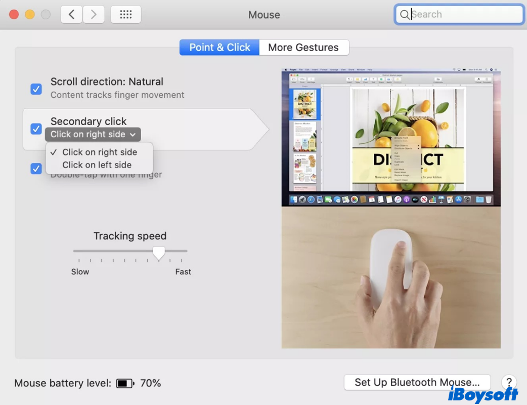 Clic droit sur Mac avec la souris Apple Magic Mouse