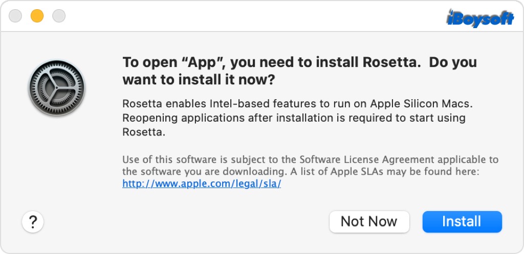 big sur software update rosetta alert