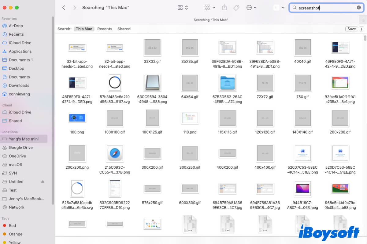 capturas de tela desaparecidas no Mac