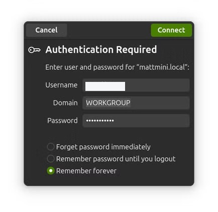 input username and password