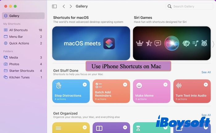 macOS Monterey Shortcuts app