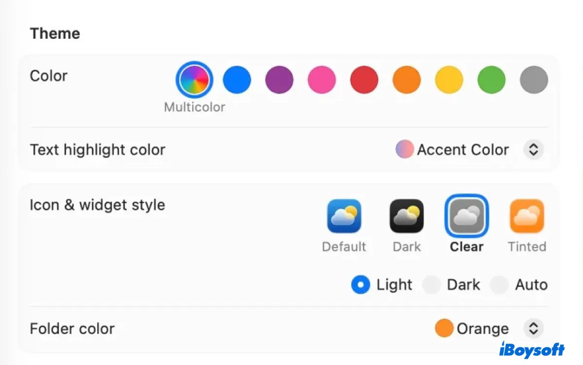 macOS Tahoe'da Özelleştirme