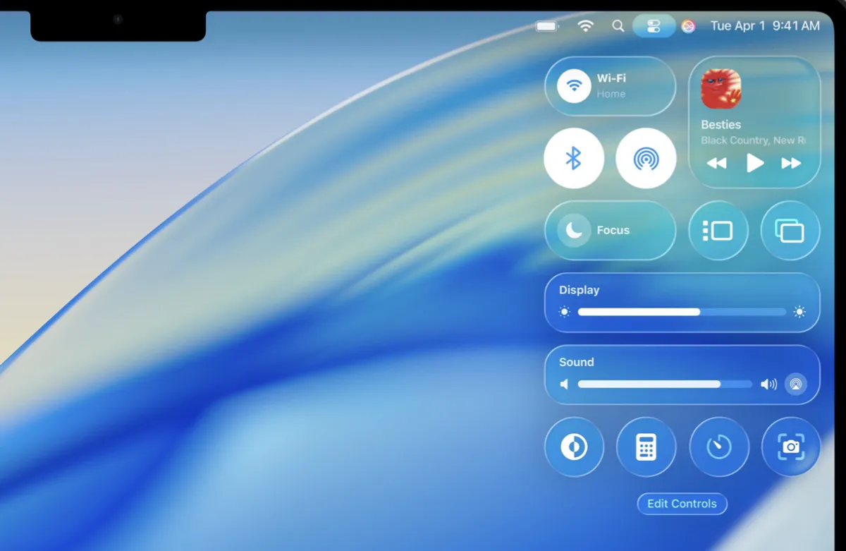 macOS Tahoe'da Likit Cam arayüzü