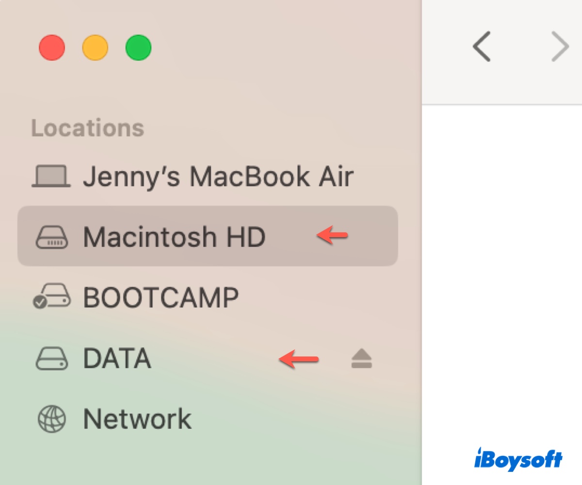 How to find HD on Mac from Finder sidebar