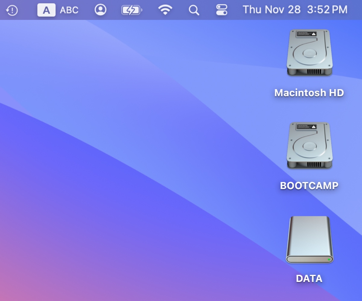 Macintosh-Festplattensymbol auf dem Desktop