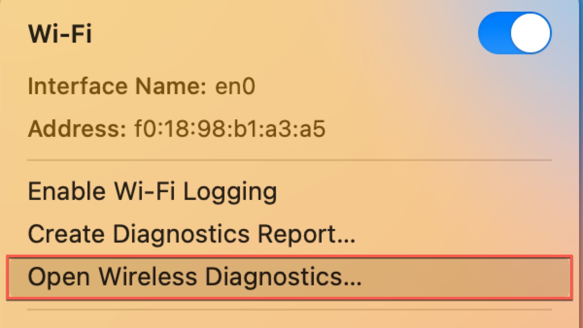 Use Wireless Diagnostics