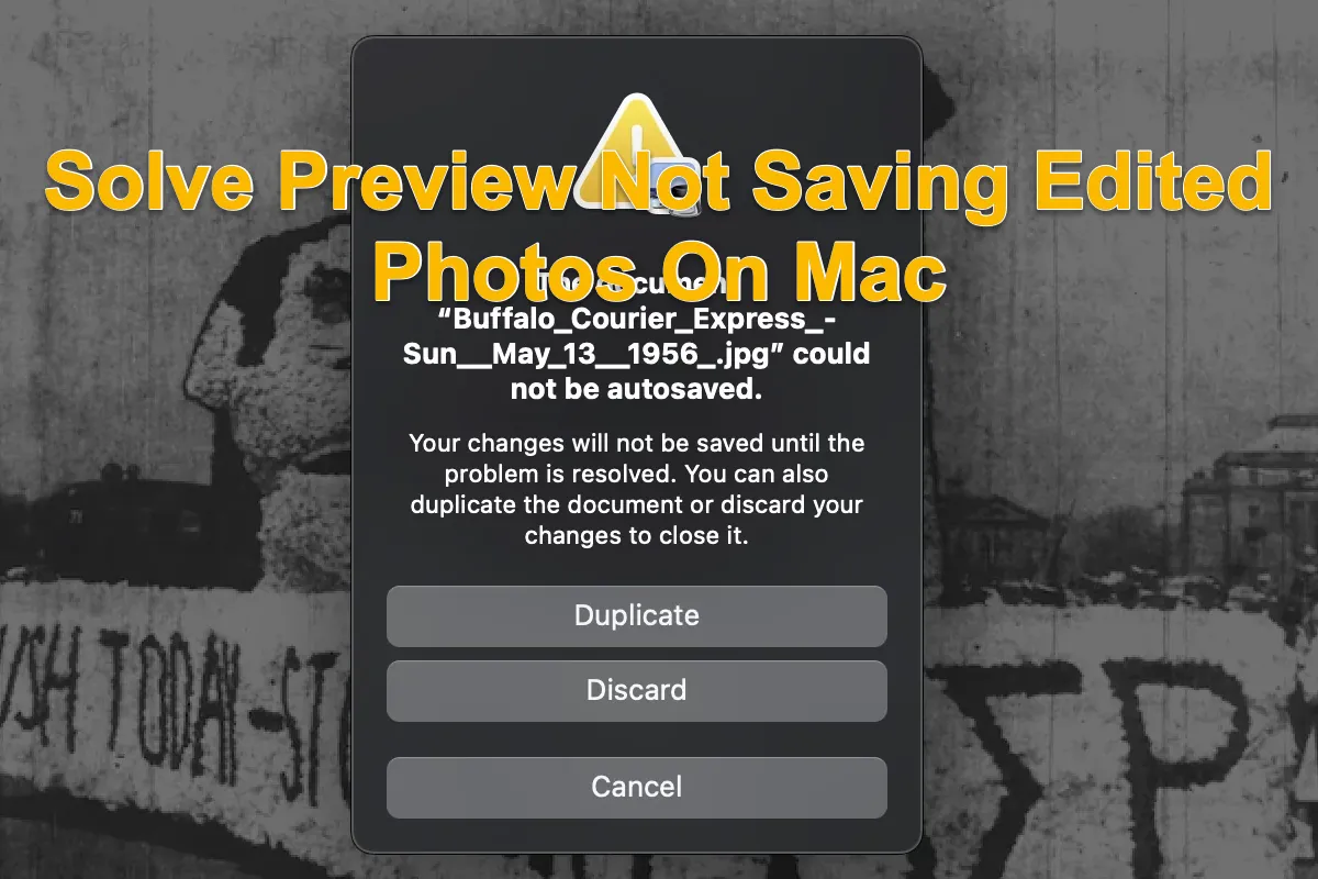 how to fix Preview not saving edited photos on Mac