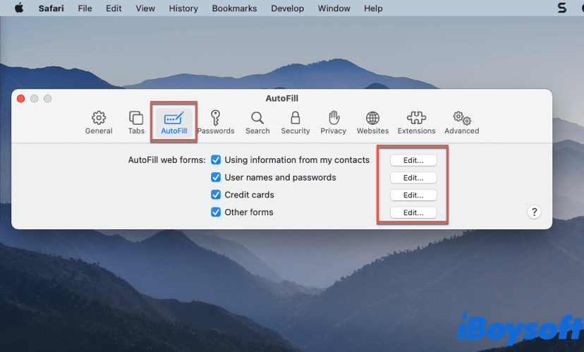 disable autofill to speed up Safari on Mac