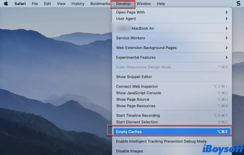 speed up Safari on Mac by clearing up cache