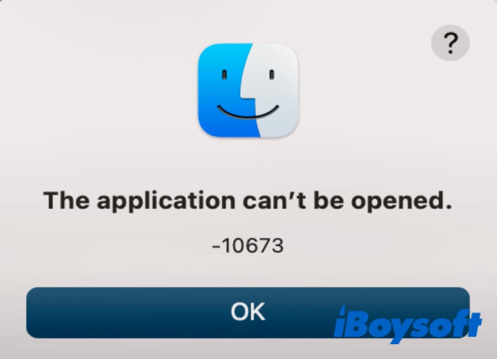 The application cant be opened 10673