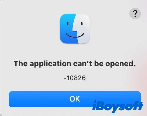 The application cant be opened 10826