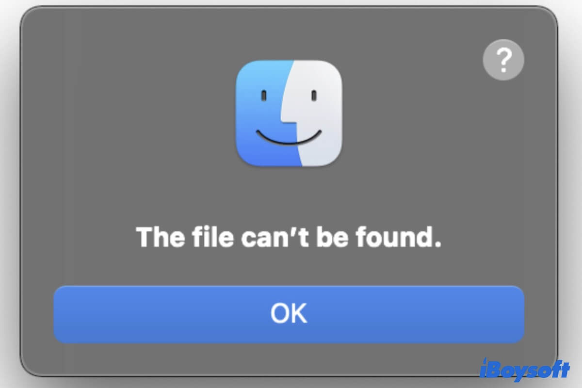 le fichier ne peut pas être trouvé sur Mac Ventura