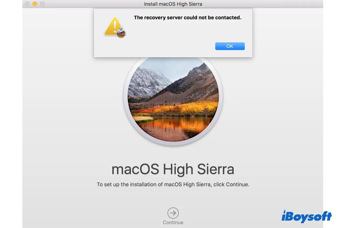 Solucionar el error El servidor de recuperación no se pudo contactar en Mac