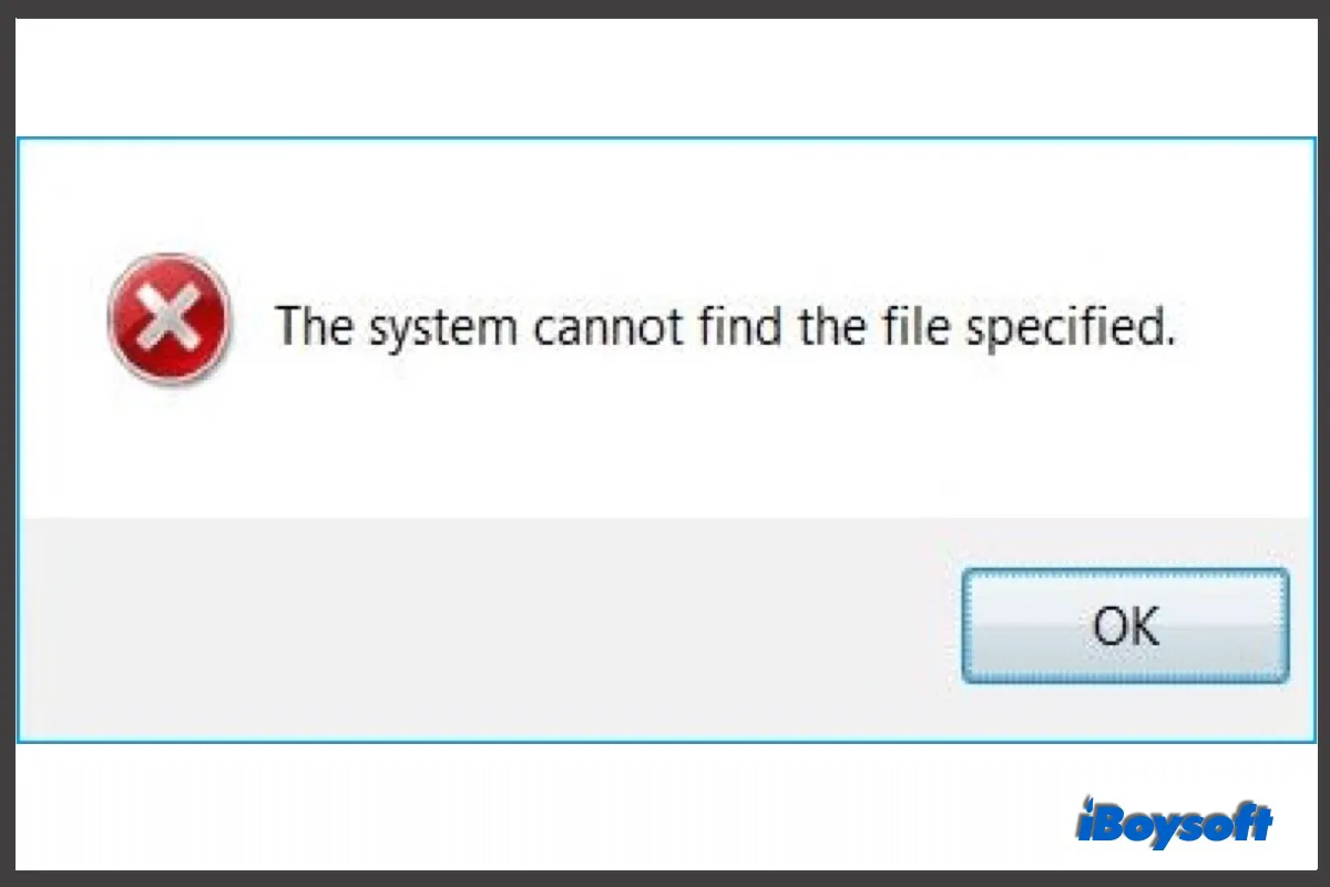 the system cannot find the file specified