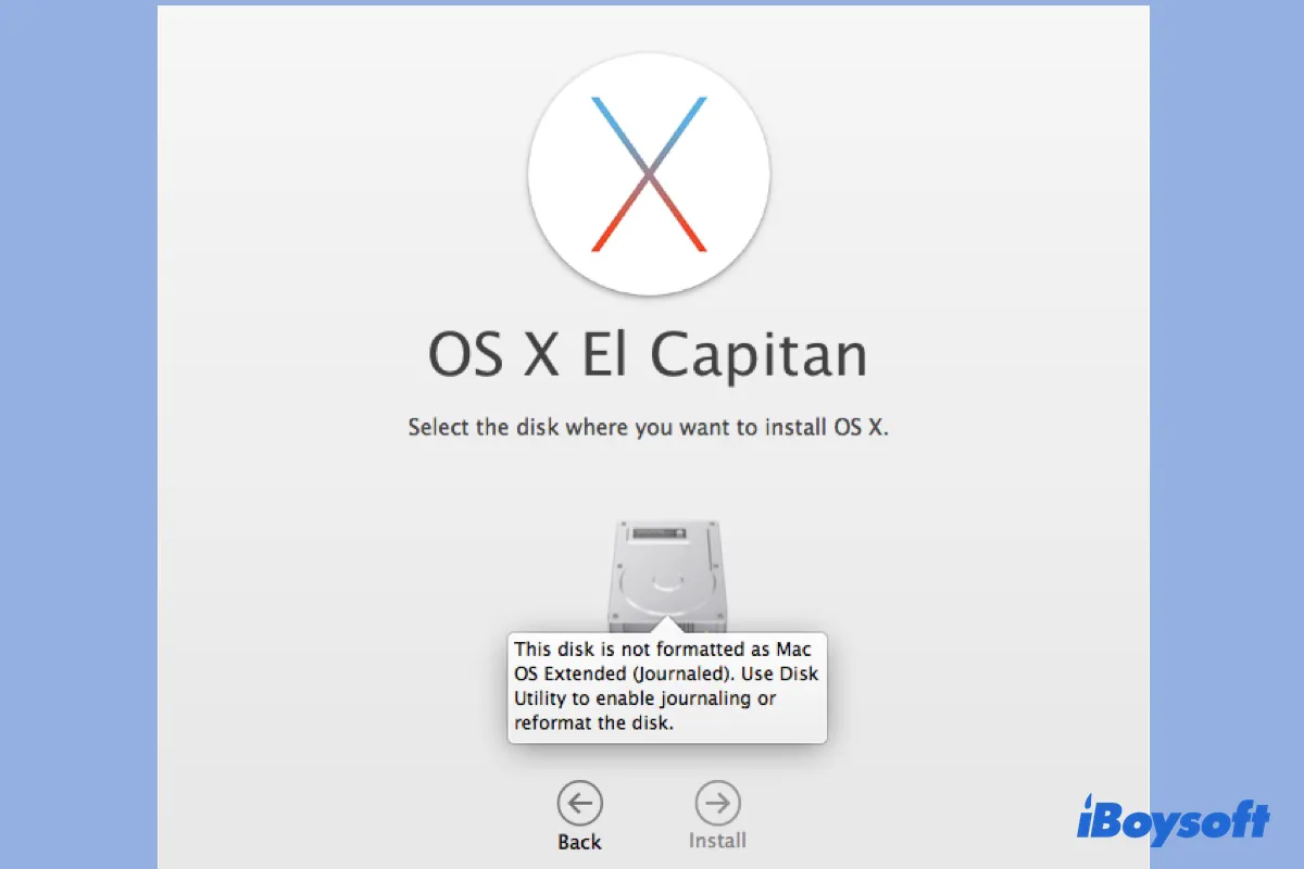 Fehler beheben: Diese Festplatte ist nicht als Mac OS Extended Journaled formatiert