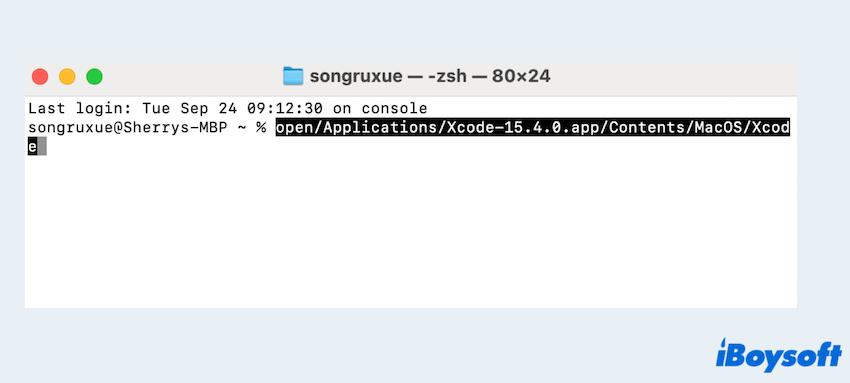 Xcodeのコマンドラインの使用