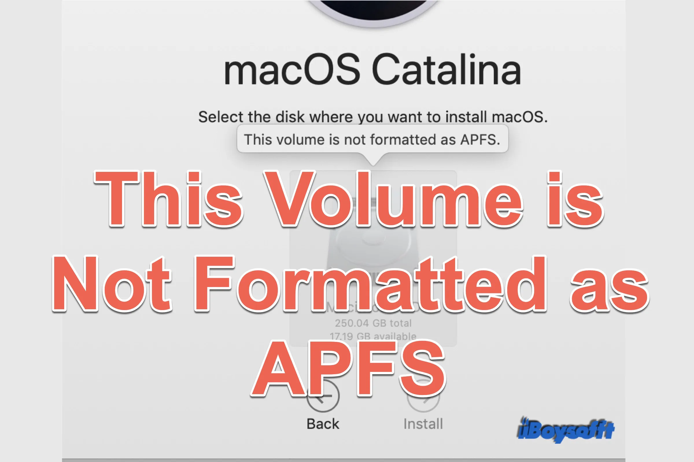 this volume is not formatted as APFS