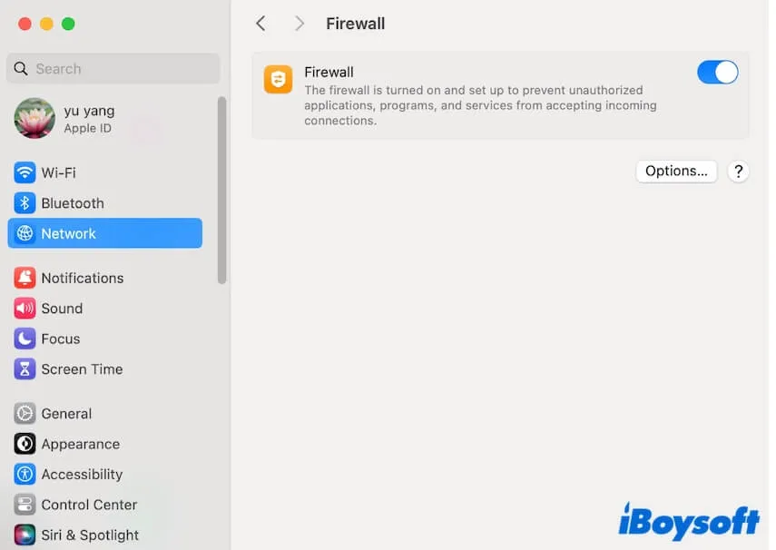 Firewall auf Mac deaktivieren