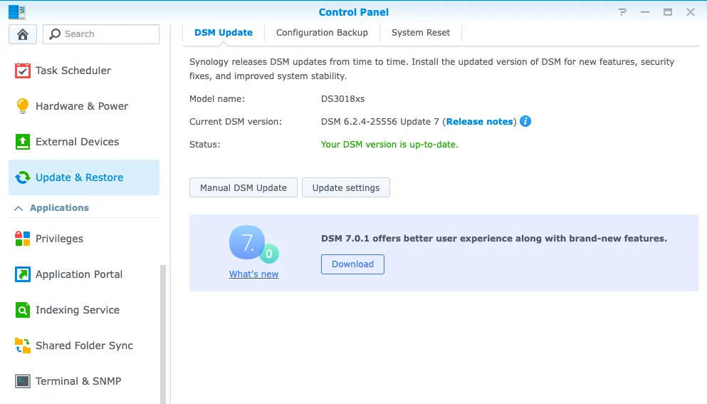 Update Synology OS