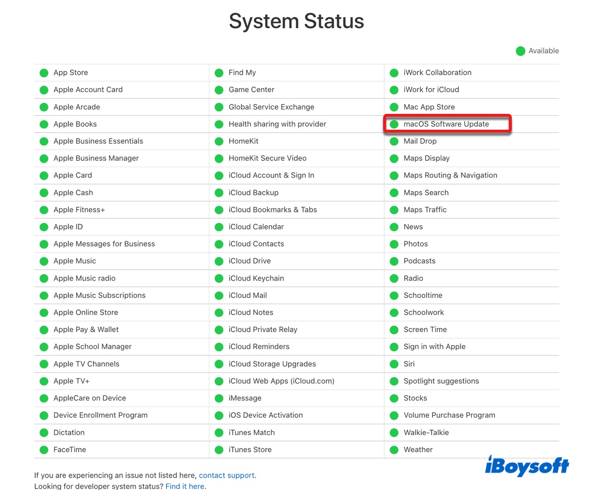 Check the Apple status page