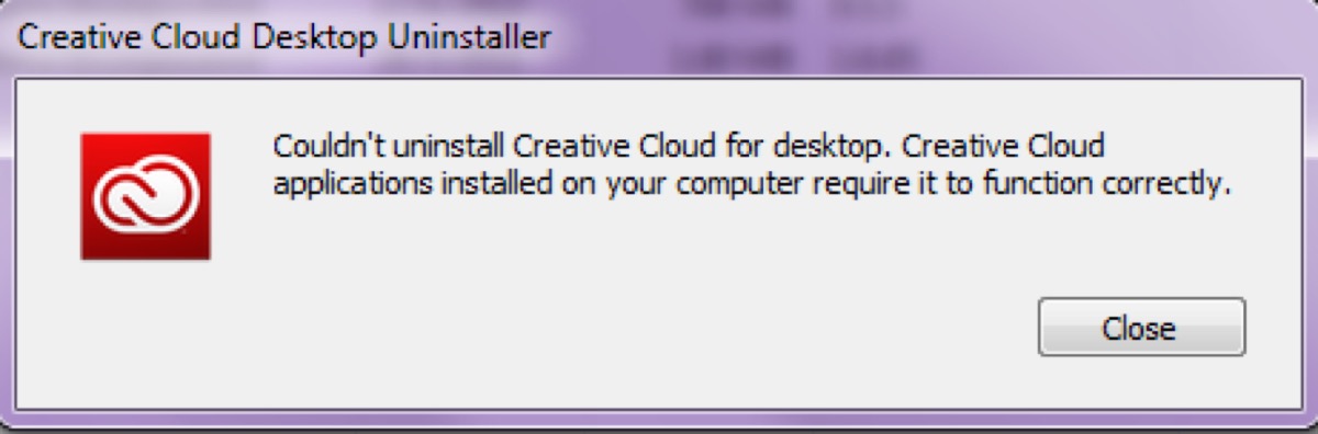 Cannot uninstall Adobe Creative Cloud