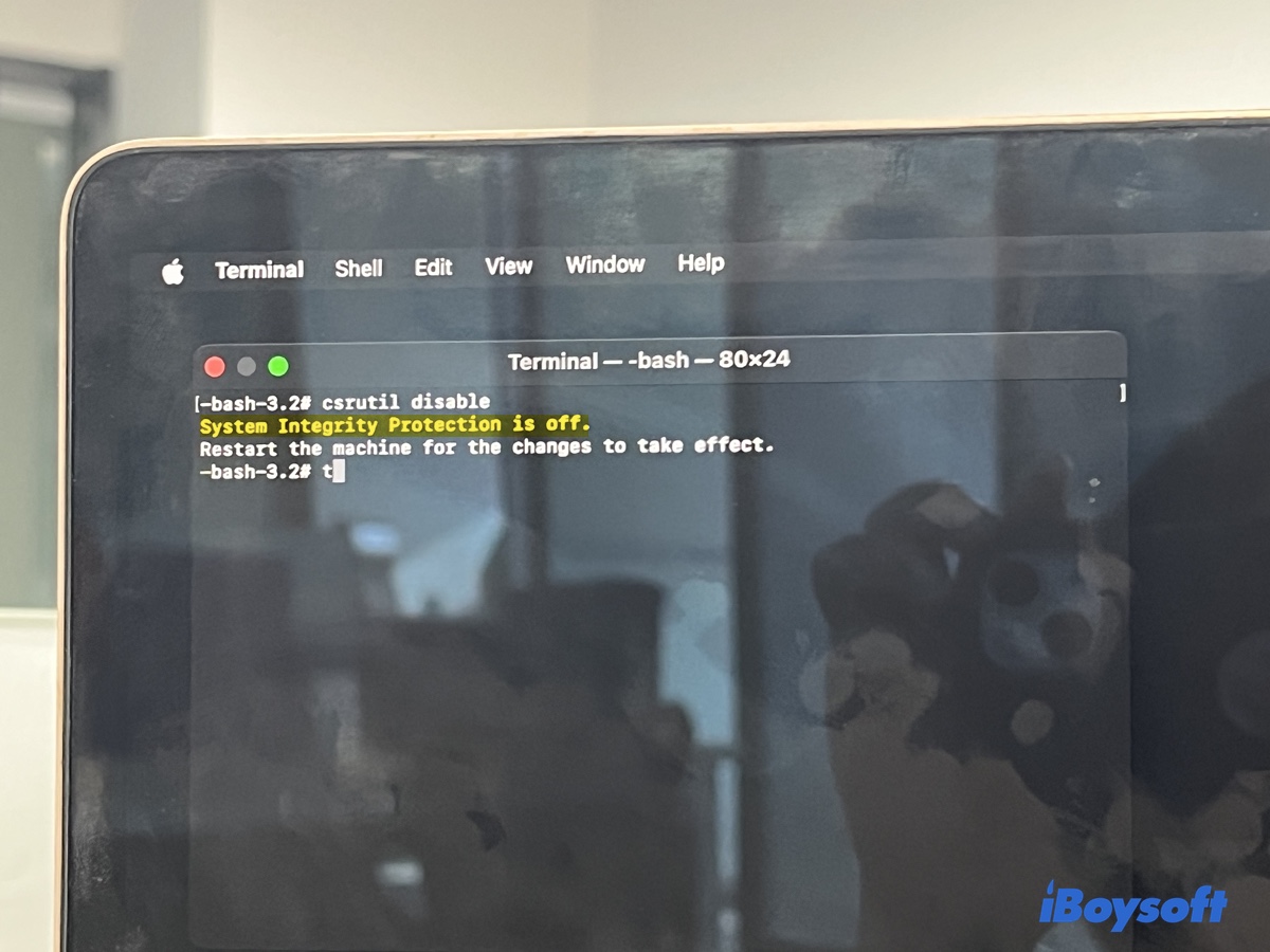 SIP ist in der macOS-Wiederherstellung deaktiviert