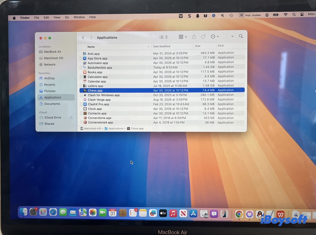 Chess auf dem Mac deinstallieren