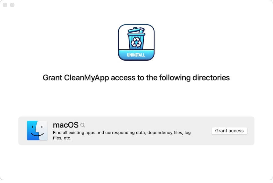 accordez l'accès à CleanMyApp