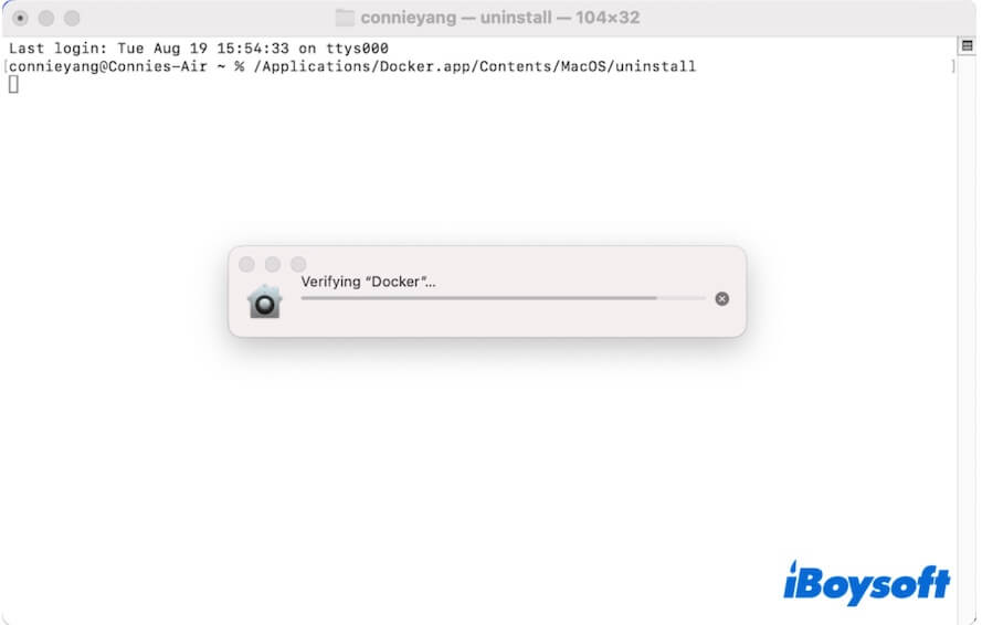 laissez Terminal vérifier Docker