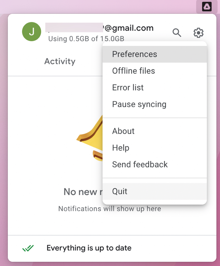 Quit Google Drive on Mac