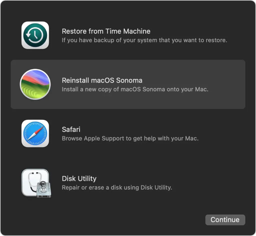 reinstall macos sonoma