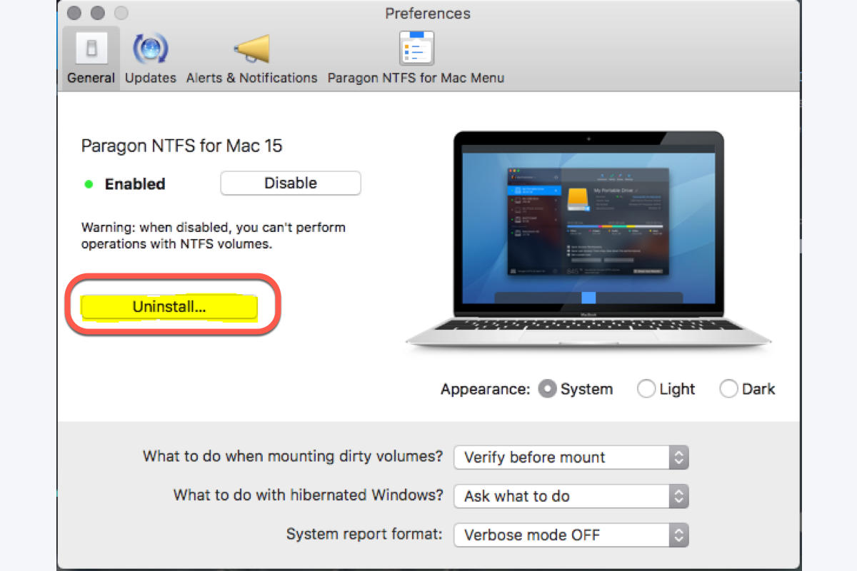 Wie deinstalliere ich NTFS für Mac