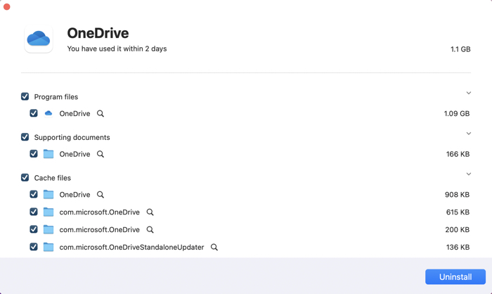 Clean all OneDrive support files from Mac