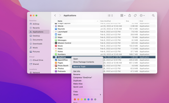 Delete OneDrive from Mac