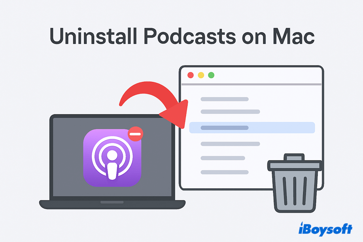 cómo desinstalar Podcasts en Mac